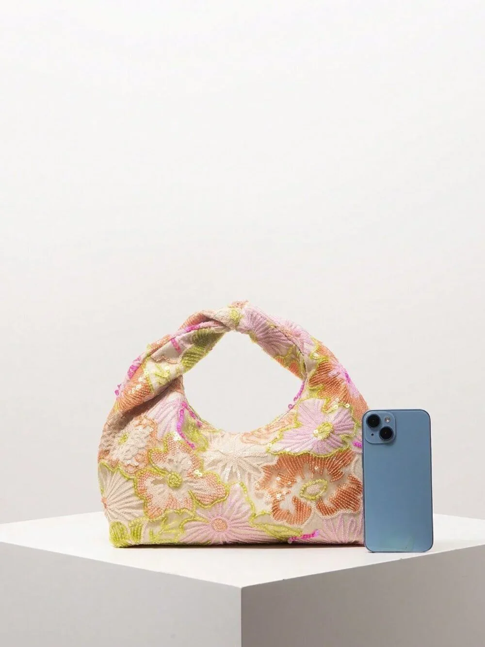 Multicolor Casual Women's Shiny Colorful Pleated Handbag